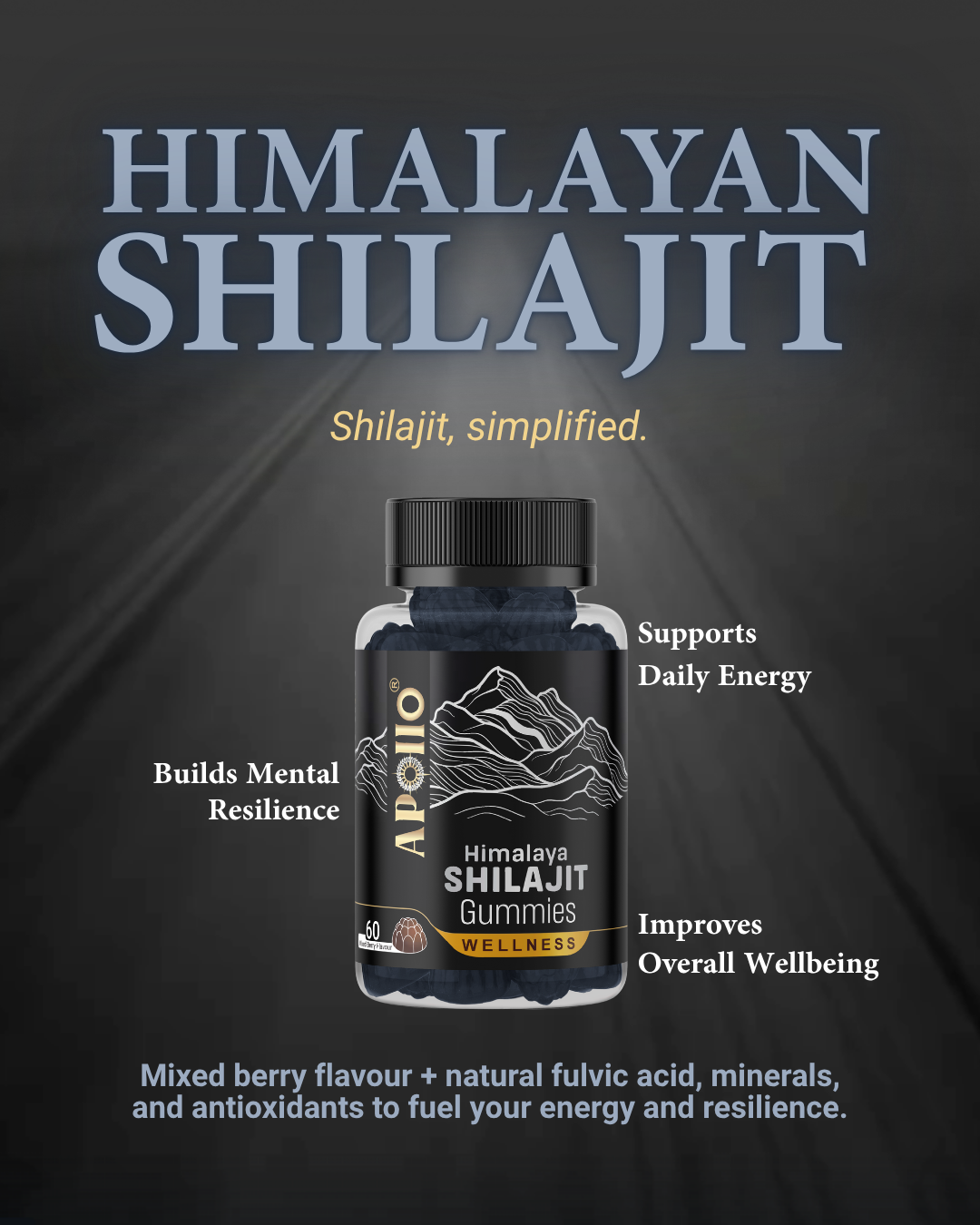Apollo Nutraceuticals - Himalayan Shilajit Gummies (60 Gummies)