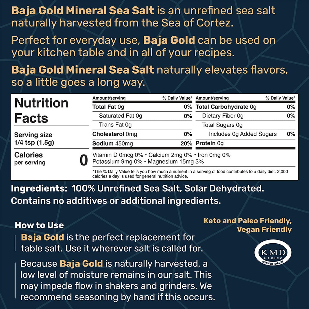 Baja Gold Mineral Sea Salt 454g Natural Grain