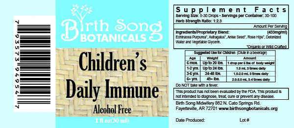 Birth Song Botanicals - Children's Daily Immune - Essential Remedy Co