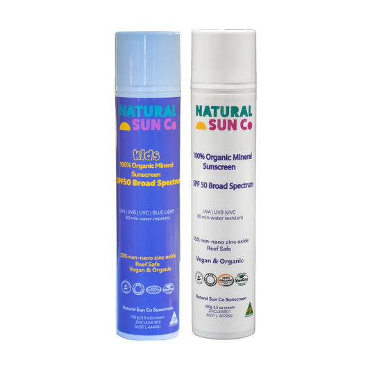 Natural Sun Co - Adult & Kids Organic Mineral Sunscreen SPF50