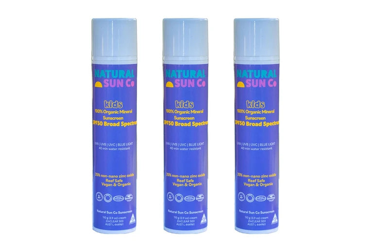 Natural Sun Co - Kids Organic Mineral Sunscreen SPF50 3 Pack
