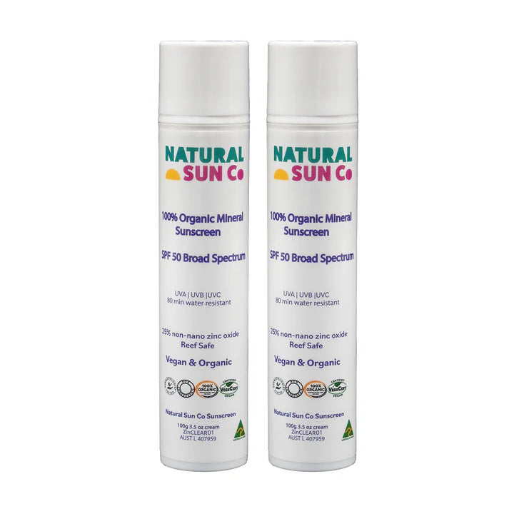 Natural Sun Co - Organic Mineral Sunscreen SPF50 2 Pack