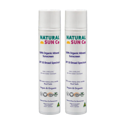 Natural Sun Co - Organic Mineral Sunscreen SPF50 2 Pack