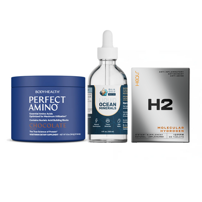 The Ultimate Stack – Perfect Amino® Powder, Liquid Minerals & H2 Tablets Chocolate / 30 Servings / Unflavoured