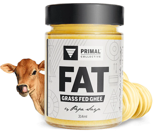 Primal Collective FAT: Ghee from Grass Fed, Happy Cows - 300ml Glass Jar - Essential Remedy Co