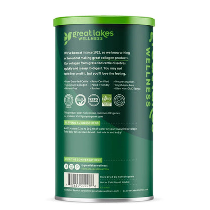 Great Lakes Wellness - Quick Dissolve Collagen Peptides 454g - Essential Remedy Co