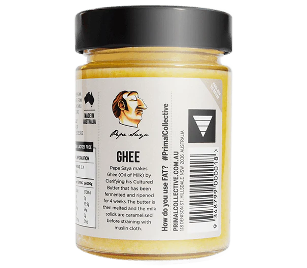 Primal Collective FAT: Ghee from Grass Fed, Happy Cows - 300ml Glass Jar - Essential Remedy Co