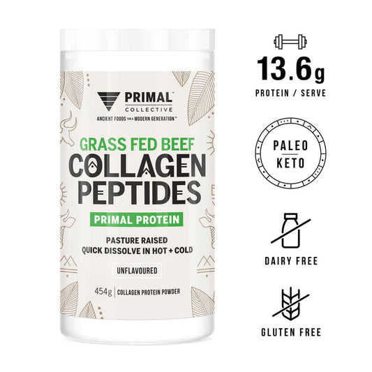 Primal Collective Grass Fed Beef Collagen Peptide Protein Powder 454g - Essential Remedy Co