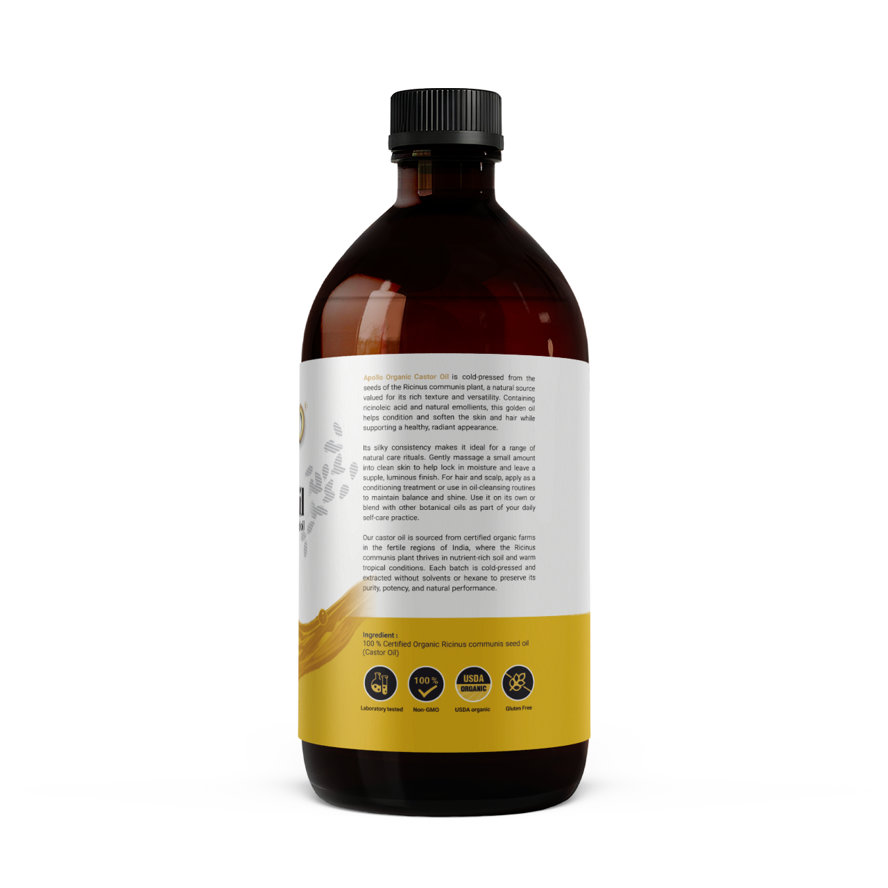 Apollo Nutraceuticals - Organic Castor Oil (Cold-Pressed) 300ml