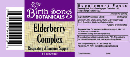 Birth Song Botanicals - Elderberry Complex - Essential Remedy Co