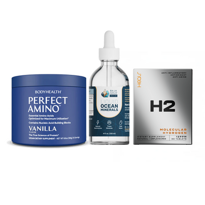 The Ultimate Stack – Perfect Amino® Powder, Liquid Minerals & H2 Tablets Vanilla / 30 Servings / Unflavoured
