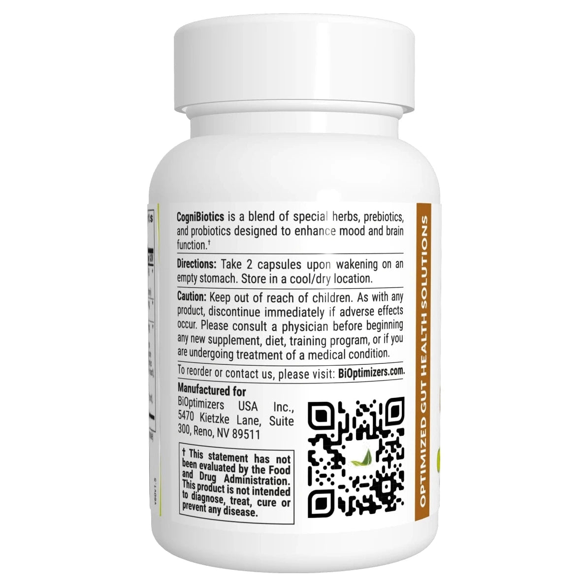 BIOptimizers Cognibiotics - 60 capsules - Essential Remedy Co