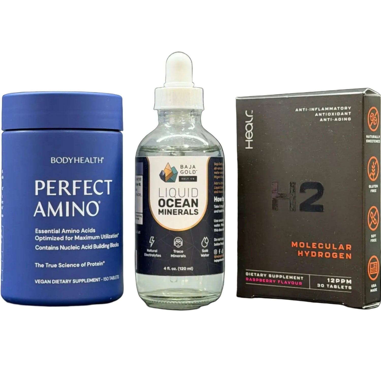 The Ultimate Stack - Perfect Amino, Liquid Ocean Minerals, H2 - Essential Remedy Co