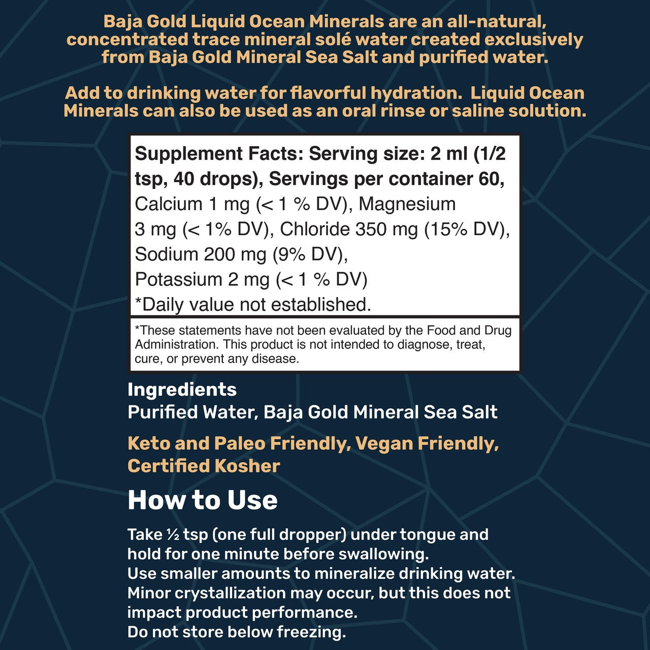 Baja Gold Liquid Ocean Minerals 120ml - Essential Remedy Co